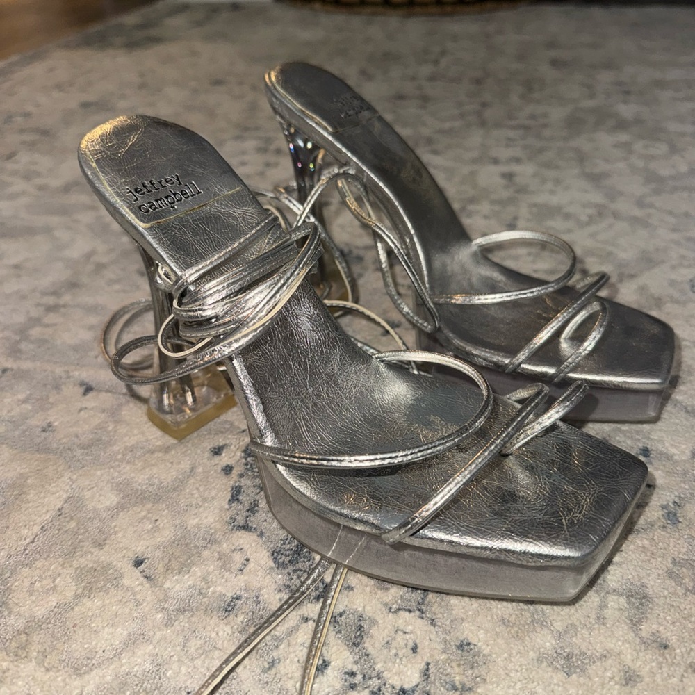 Jeffrey Cambell Silver Strappy Heels